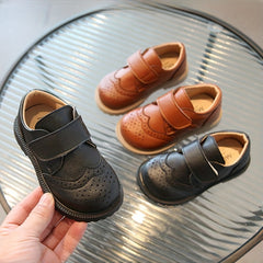 Vintage Solid Loafer Shoes For Boys Breathable Non slip Walking Shoes