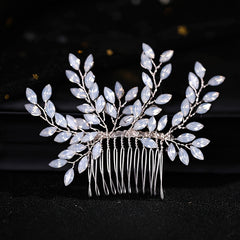 Boho Bridal Hair Comb Faux Pearl Rhinestone Hair Piece