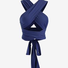 Y2K Kpop Crisscross Tie Back Crop Tank Top