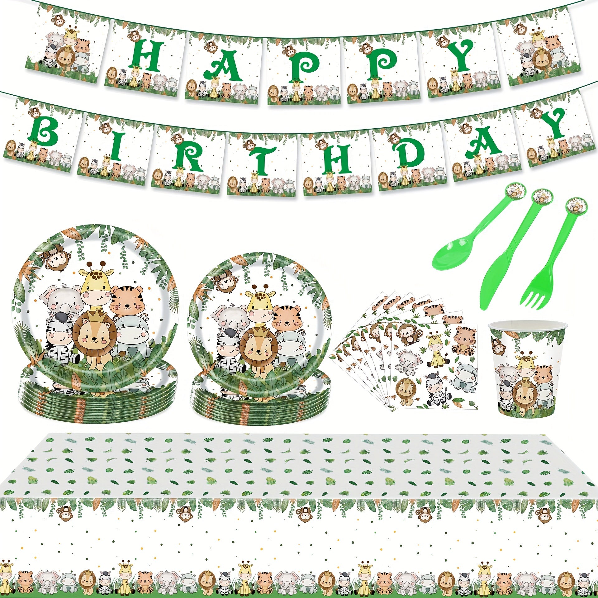 Wild One Party Plates And Napkins Animal Forest Birthday Party Supplies