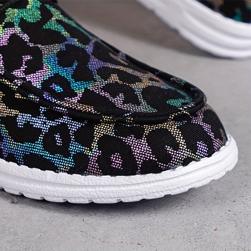 Colorful Leopard Pattern Shoes Lightweight Comfortable Walking Shoes