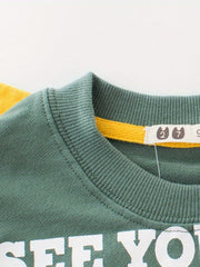 Dino Croc Print Crew Neck Sweatshirt for Boys