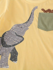 Boys Elephant Print T-shirt & Tropical Leaf Shorts Set