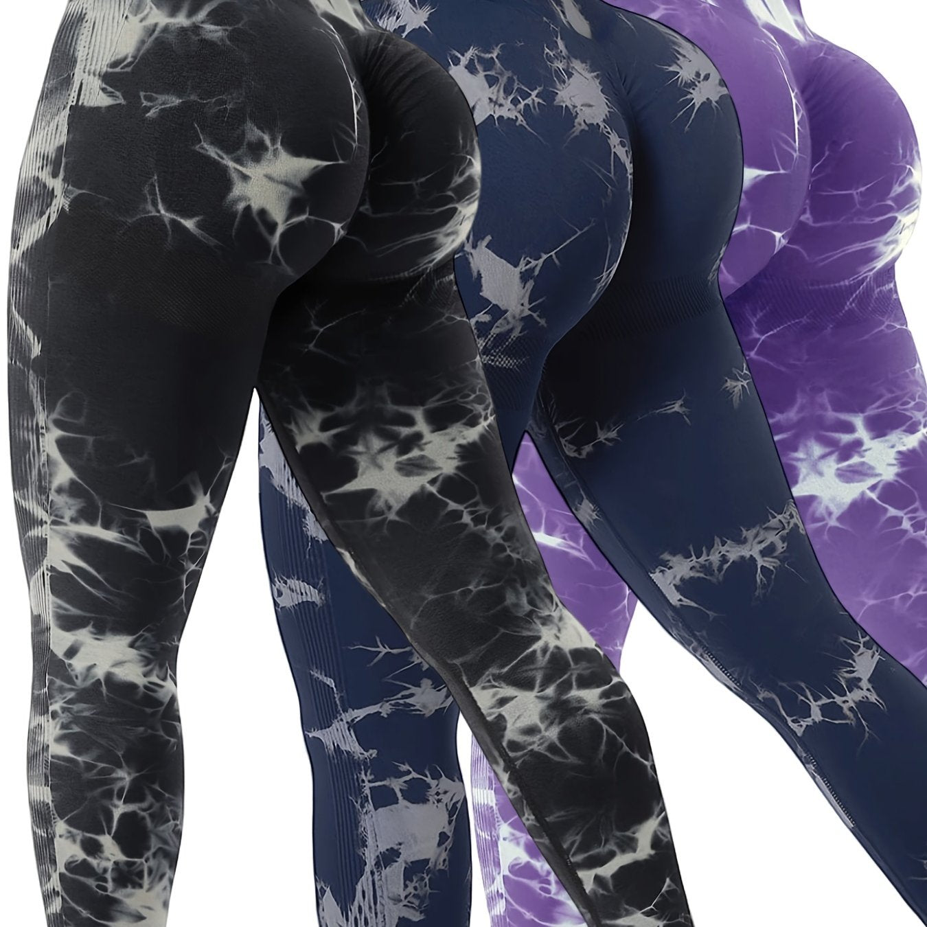 Tie Dye High Waist Yoga Pants Seamless Leggings & Scrunch Butt Lifting Tights