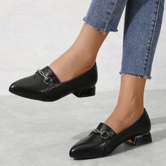 Chain Decor Chunky Heeled Pumps for Women