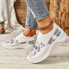 Cartoon Eagle Graphic Mesh Slip-on Shoes for Women