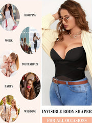 Contrast Mesh Bodysuit Tummy Control Butt Lifting Body Shaper