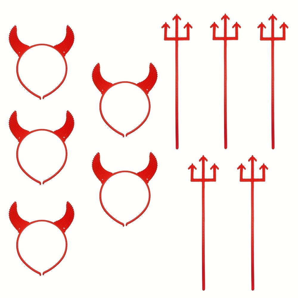 Devil Halloween Costume Headband & Pitchfork Set for Girls
