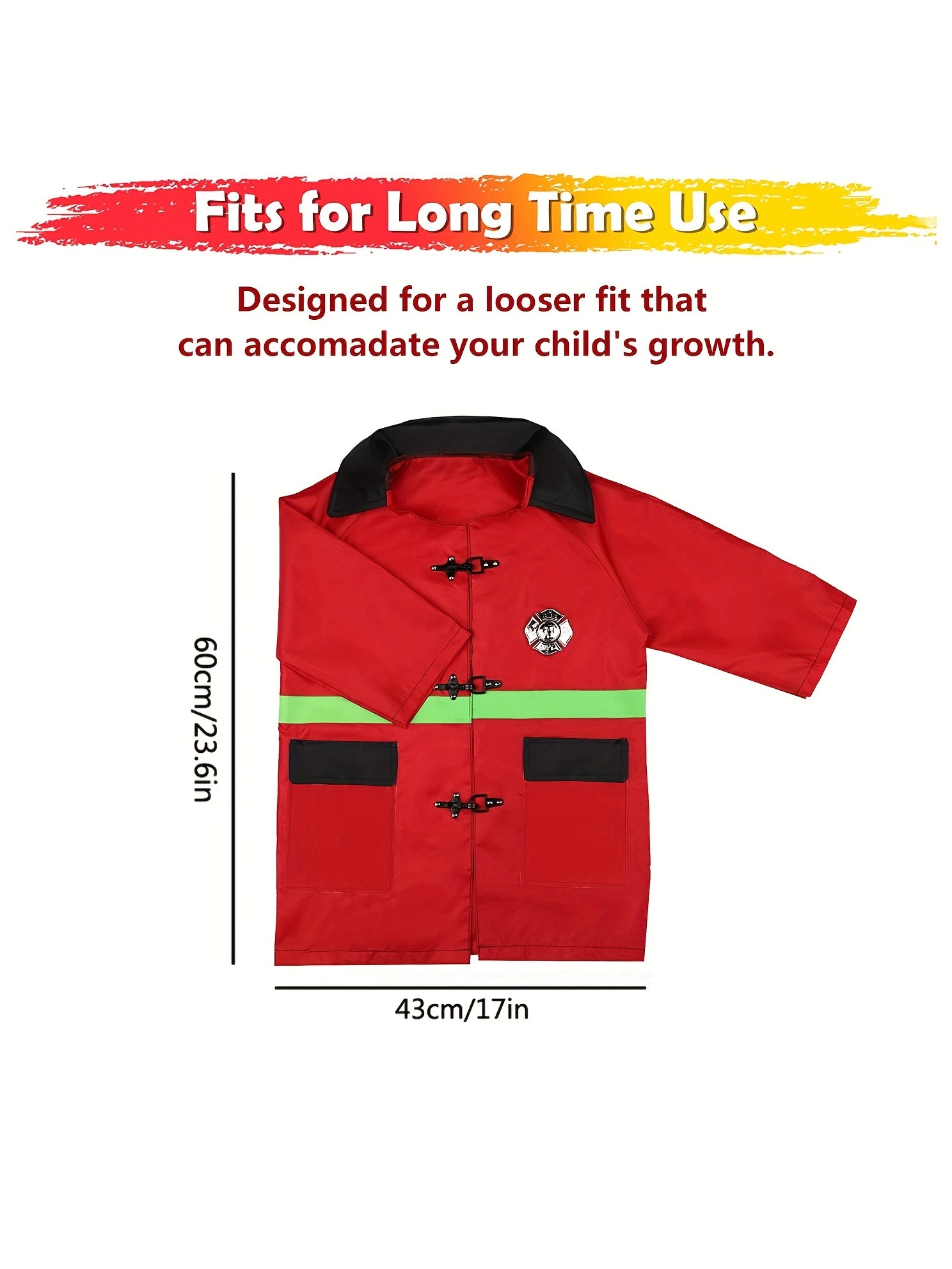Kids Firefighter Costume Toddler Fireman Dress Up Costume