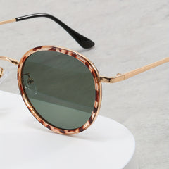 Men's Retro Round Frame Sunglasses for Outdoor Activities