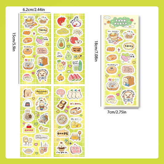 4 Pack Cartoon Graffiti Stickers DIY Decorative Journal Materials