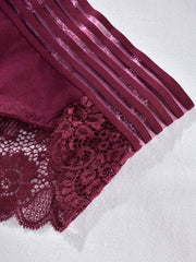 3pcs Lace Briefs Scallop Trim Panties Women's Lingerie