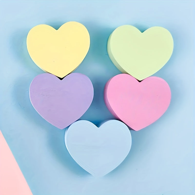 5pcs Heart Sticky Notes, 600 Total Pages