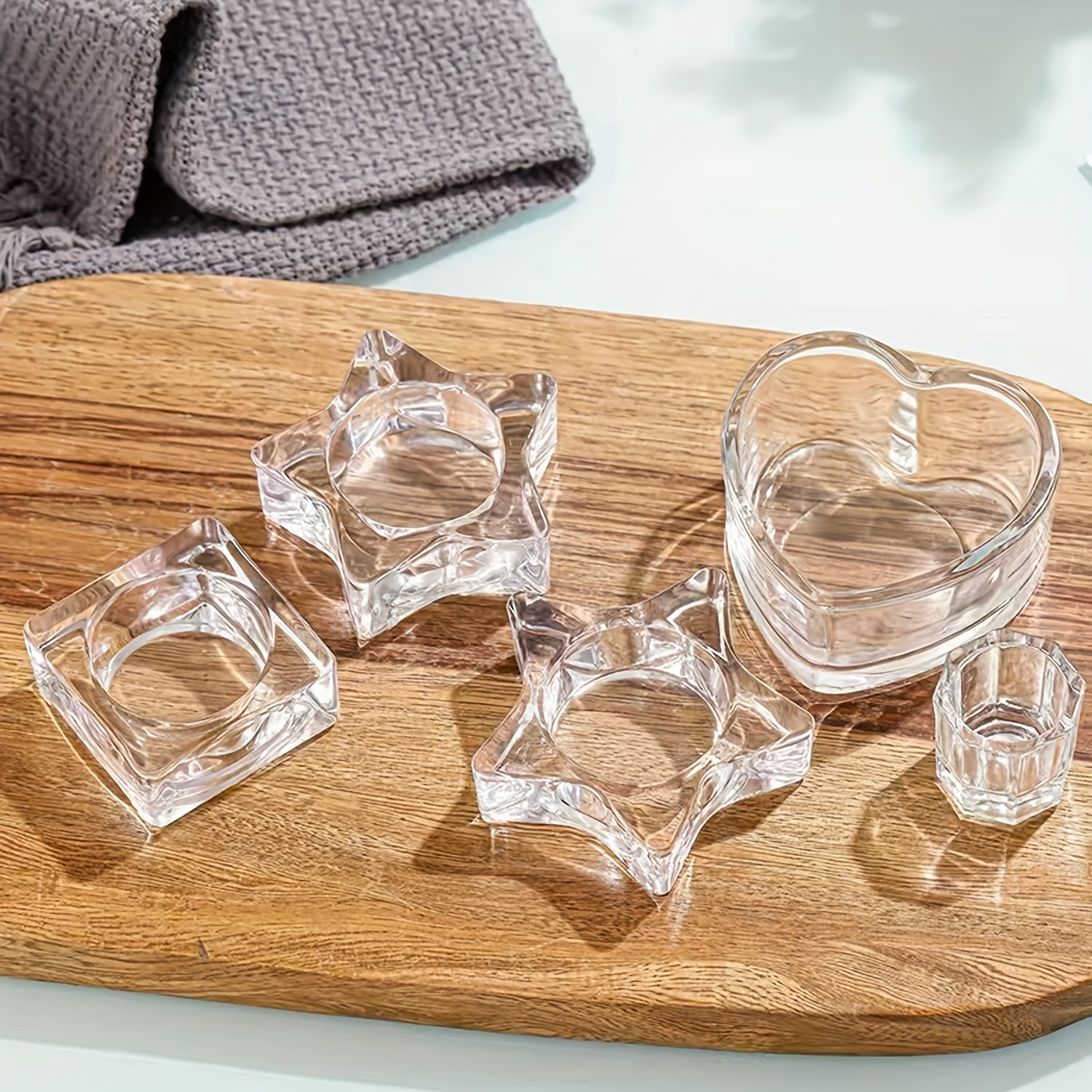 Transparent Glass Candle Holder, Various Shapes