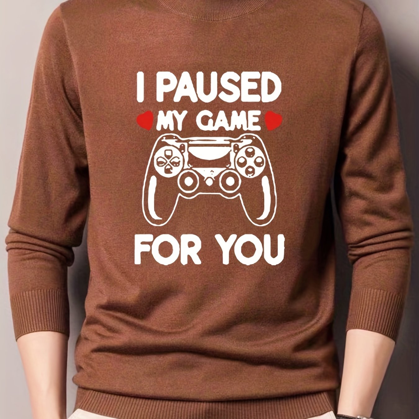Men's Knitted Crew Neck Sweater for Fall Winter