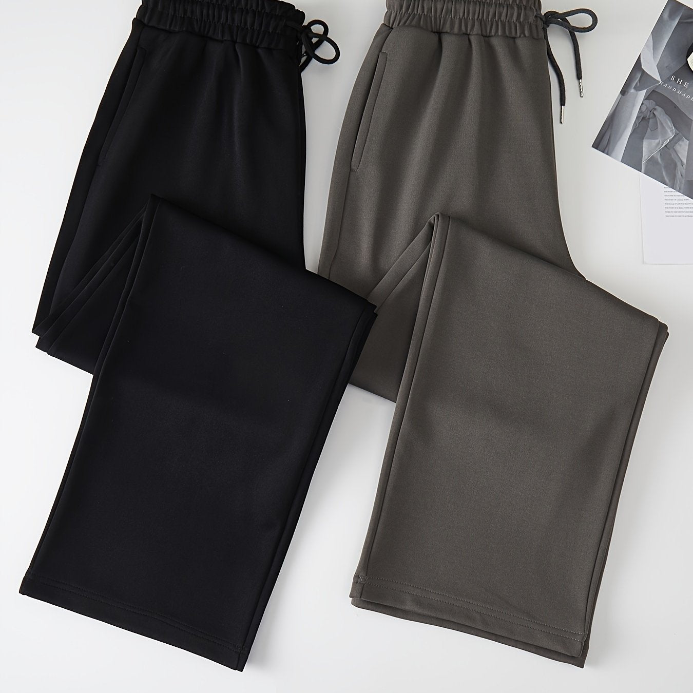2pcs Elastic Drawstring Sweatpants Women's Activewear