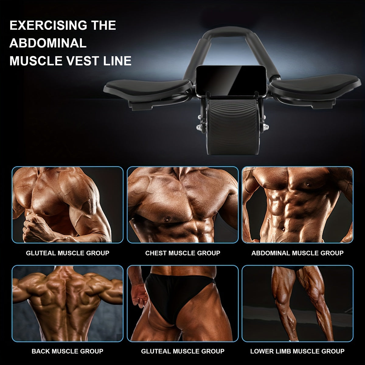 Automatic Abdominal Wheel with Elbow Pad for Fitness Training