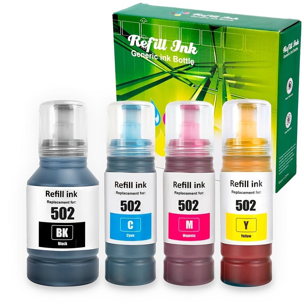 502 Ink Refill for Epson EcoTank Printers - Wide Compatibility