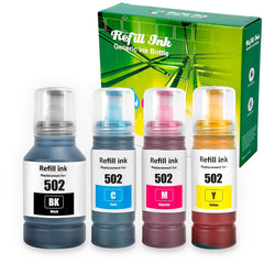 502 Ink Refill for Epson EcoTank Printers - Wide Compatibility