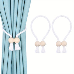2pcs Magnetic Curtain Tiebacks Hand Woven Holdback