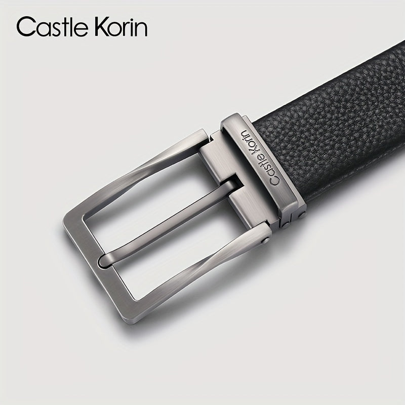 Men's Cowhide Leather Belt Needle Buckle Business Casual