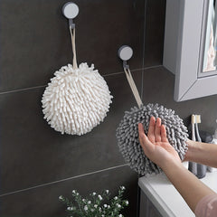 Chenille Hanging Towel Ball Absorbent Soft Towel Quick Drying Fingertip Towel
