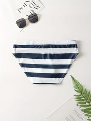 Men's Stripe Drawstring Triangle Briefs Swim Shorts