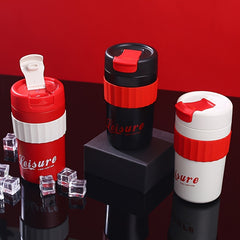 Portable 16oz Double Layers Stainless Steel Coffee Cup