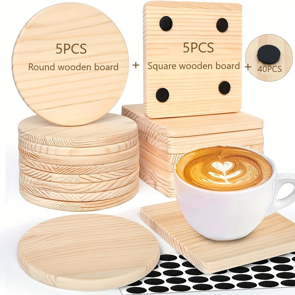 Wooden Coaster Model Ornament Base with Non-slip Mat
