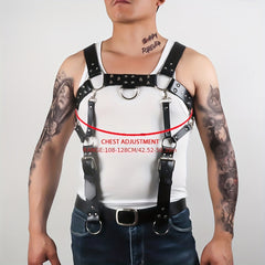 Men's Punk Body Chest Harness PU Leather Adjustable Chest S...