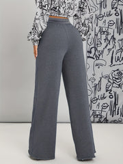Solid Cut Out Tie Yoga Pants Pockets