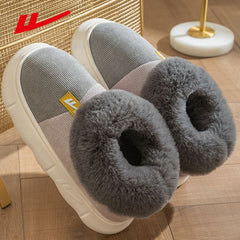 HUILI Men's Corduroy Platform Slippers