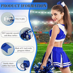 Cheering Poms With Bow Handheld Props Dancing Supplies Stage Performance