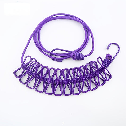 Retractable Portable Clothesline Travel Clothing Line 12 Clothes Clips