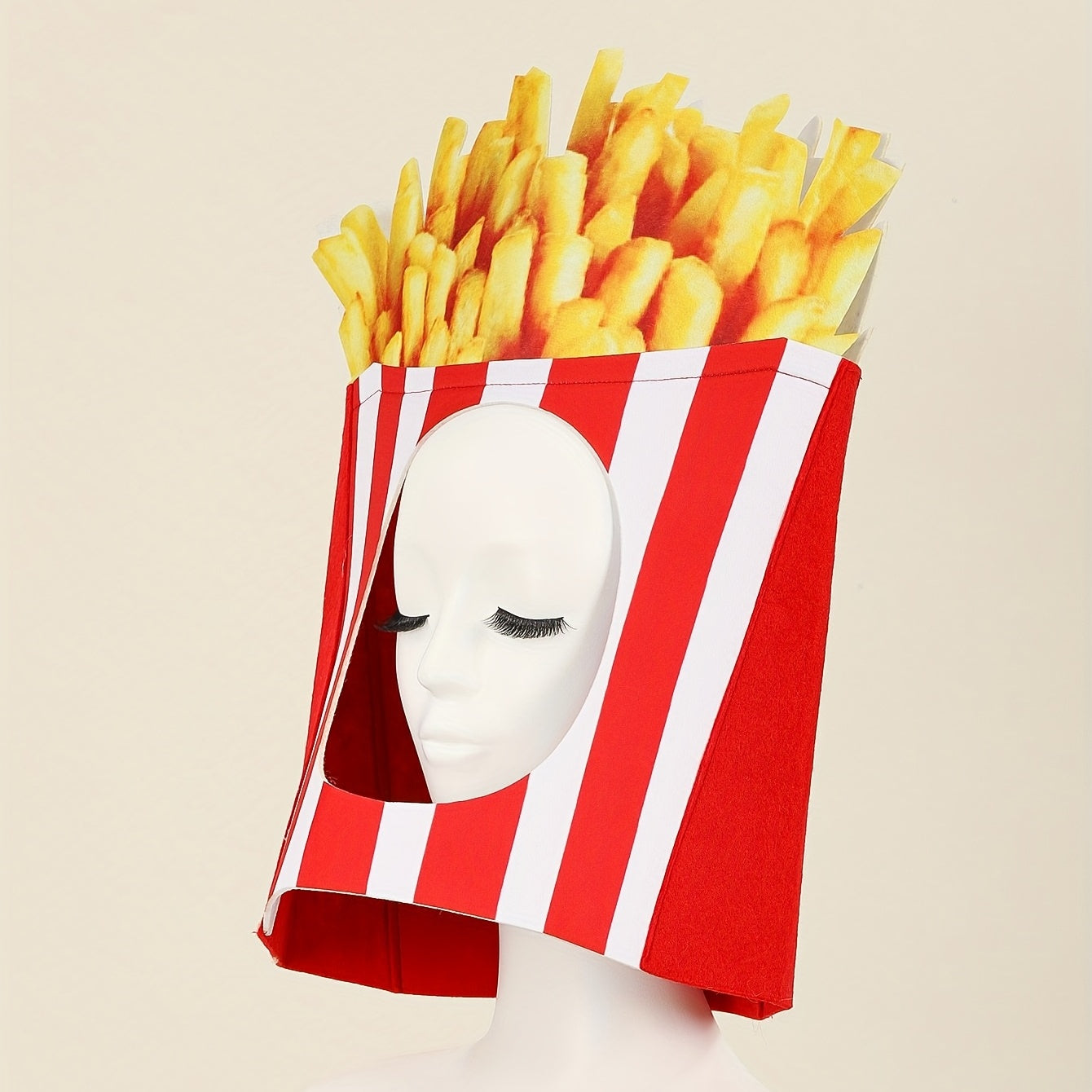 Yellow Fries Hat Fast Food Party Dress Up Costume Headgear