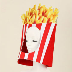 Yellow Fries Hat Fast Food Party Dress Up Costume Headgear