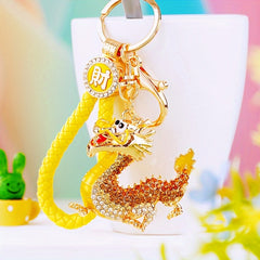 Diamond Encrusted Alloy Dragon Year Hanging Ornament Decorations