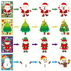 Cartoon Santa Snowman DIY Stickers - Creative Puzzle Handbook Decoration