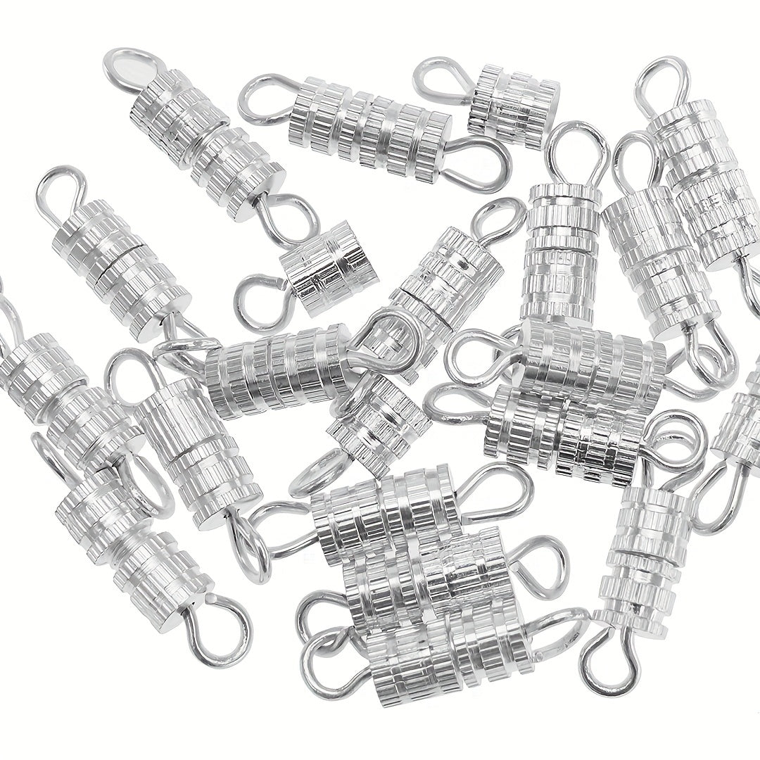 30pcs Silver Plated Thread Mouth Screw Buckle for DIY Bracelet Necklace