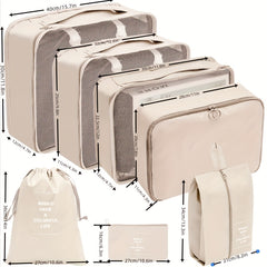 7 Pcs Travel Luggage Bags Lightweight Organizers