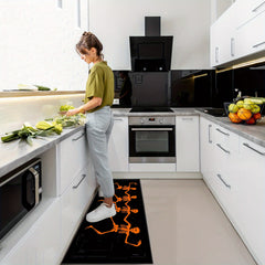 2pcs Halloween Skull Kitchen Mat Non Skid Washable Carpet