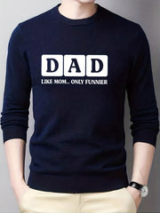 DAD Knitted Sweater Men's Crew Neck Pullover