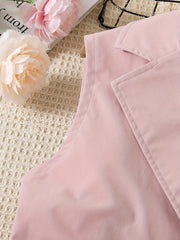 Girls Sleeveless Blazer and Jumpsuit Set Kids Summer Outfit
