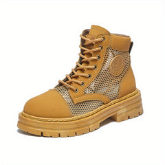 Women's Mesh Combat Boots Lace Up Outdoor Casual Boots