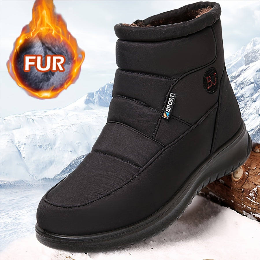 Women's Snow Boots Side Zipper Waterproof Anti-slip Outdoor Booties