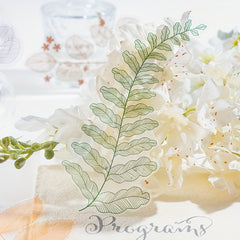 10pcs Leaf Series PET Stickers Fresh Crystal Ink Large Size Plant Material