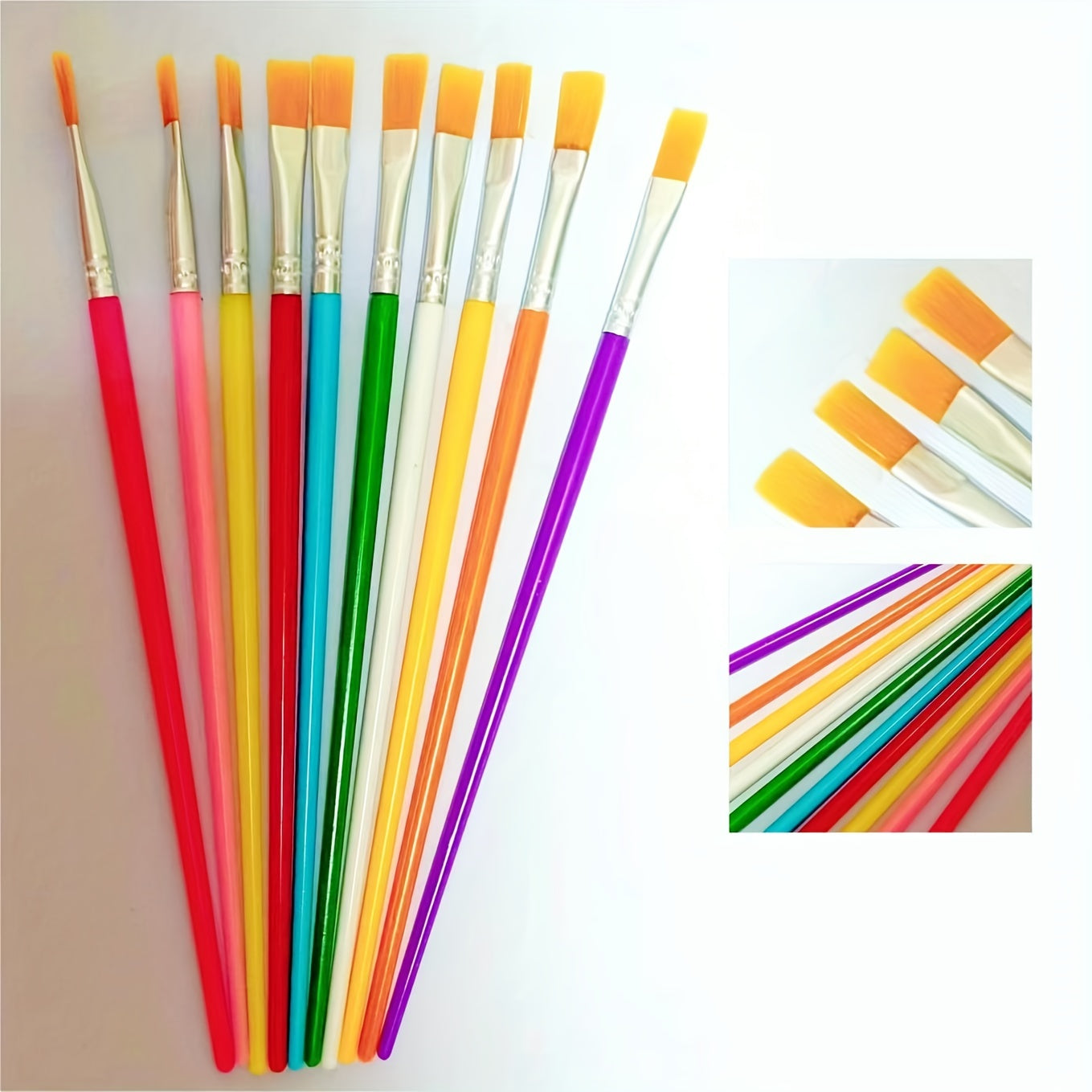 10pcs DIY Painting Hook Line Pen Watercolor Flat Head Nylon Wire Pen
