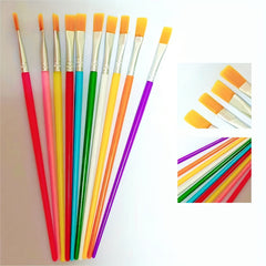 10pcs DIY Painting Hook Line Pen Watercolor Flat Head Nylon Wire Pen