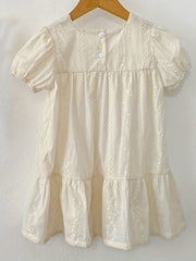 Toddler Girl Lace Jacquard Square Neck Dress Summer Sundress