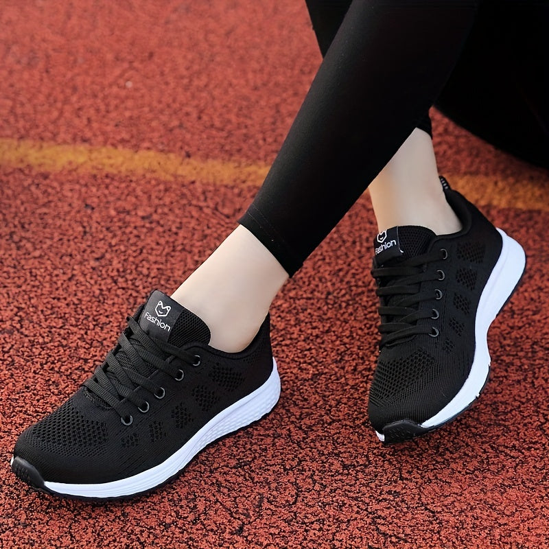 Women's Breathable Mesh Panel Saneakers Lace Up Lightweight Sporty Shoes